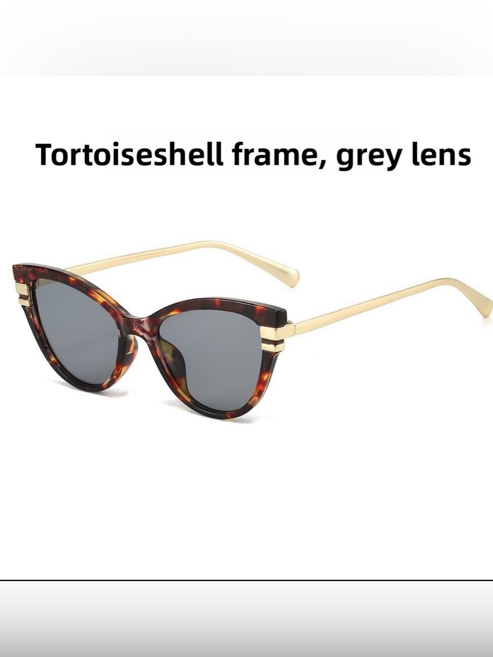 Tortoiseshell Cat-Eye Sunglasses with Grey Lens